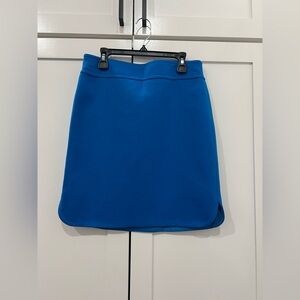 Ann Taylor Royal Azure Blue Lightweight Wool Blend Curved Hem Mini / women’s 0
